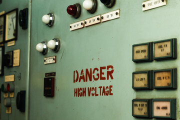 Electric control box. Marine generator control panel.