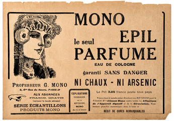 Old newspaper page vintage advertising Used paper background