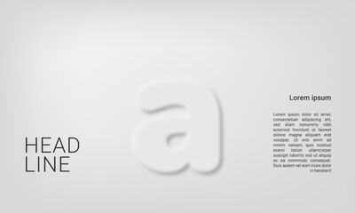 Neumorphic letter a alphabet layout abc ABC poster template