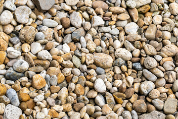 Gravel texture Flat stone of small stones irregularly arranged