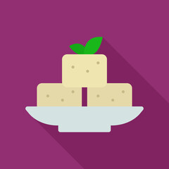 Tofu Vector Icon in Flat Style. Vector illustration icon can be used for an app, website, or part of a logo.