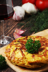 A national dish of Spanish cuisine - tortilla