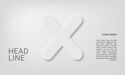 Obraz premium Neumorphic letter X alphabet layout abc ABC poster template