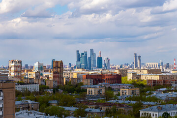 Fototapeta na wymiar Aerial view of Moscow, Russia