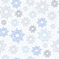 Cute snowflakes. Seamless pattern. Winter background.