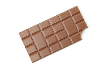 Tasty chocolate bar isolated on white background