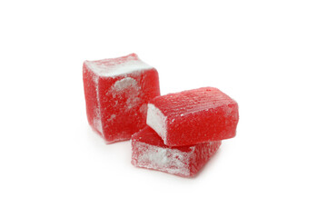 Delicious turkish delight isolated on white background