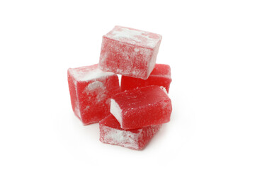 Delicious turkish delight isolated on white background