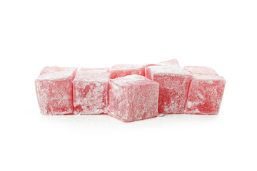 Delicious turkish delight isolated on white background