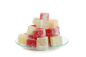 Delicious turkish delight isolated on white background