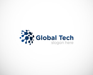 global tech logo creative design sign symbol