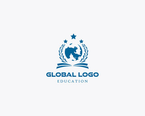 Global logo education creative symbol