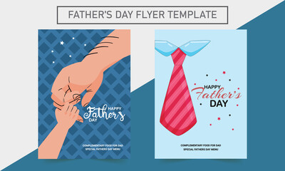 Happy Father`s Day flyer collection set. Poster, flyer, greeting card, header. Vintage Father's day flyer set, cards set, templates kit, universal elements for posters, flyers.