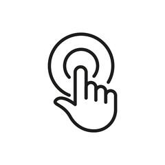 Hand touch icon. Touchscreen, interaction symbol for web and mobile UI design.