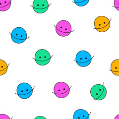 Background with funny faces for April Fools Day
