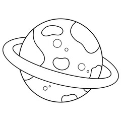coloring page - planet with orbit