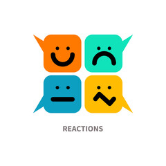 Reaction icon. Bubbles of comments