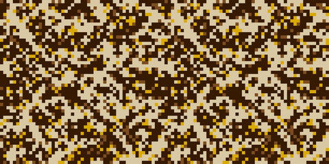 Digital pixel camouflage military texture  background. Seamless pattern.Vector. ピクセルでできた迷彩パターン