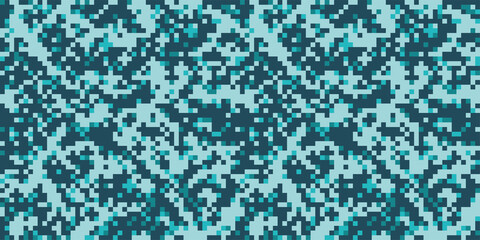 Digital pixel camouflage military texture  background. Seamless pattern.Vector. ピクセルでできた迷彩パターン