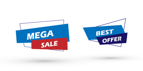 Geometric sale banner. Limited offer tag. Vector illustration