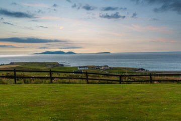 Irish Farm in Fading Sunset