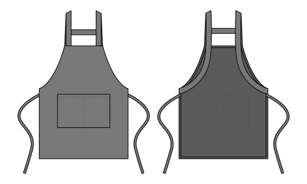 Gray Apron With H Style Template Vector On White Background.