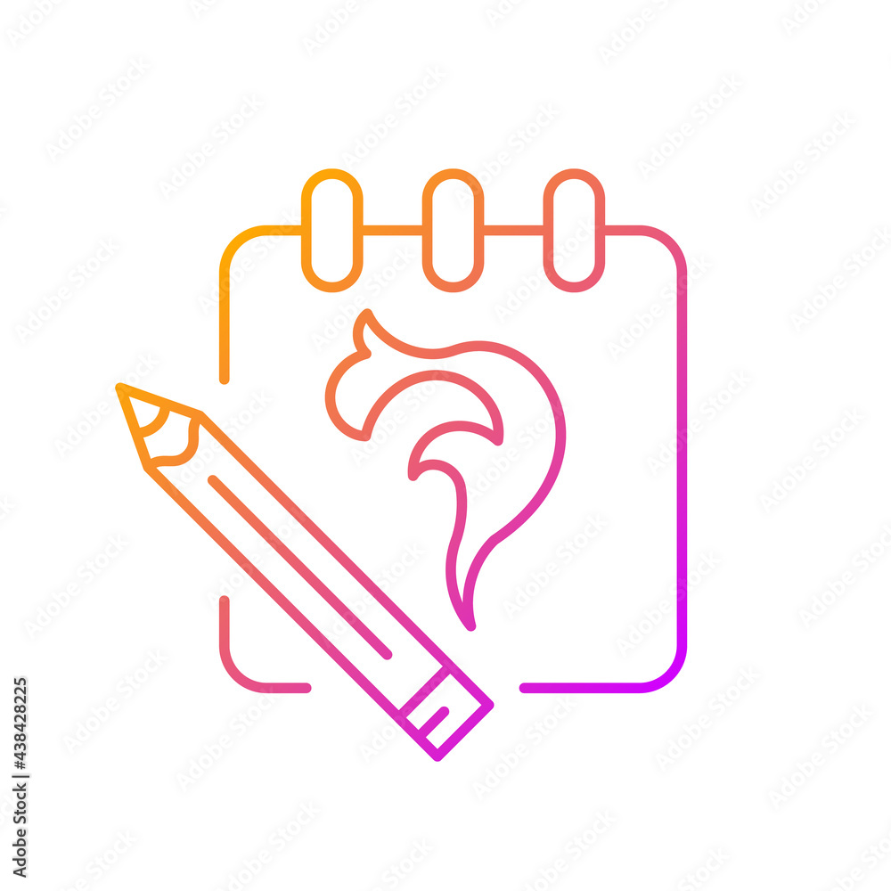 Poster sketch gradient linear vector icon. hand drawn pictures. implementing clients ideas. tattoo professi