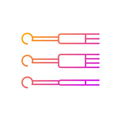 Needles gradient linear vector icon. Special needles to inject ink into human skin. Professional tools for tattoos. Thin line color symbols. Modern style pictogram. Vector isolated outline drawing