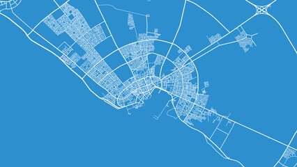 Urban vector city map of Yanbu, Saudi Arabia, Middle East
