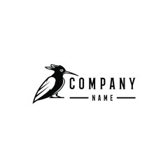 Bird line art logo design template. Awesome a hoopoe bird logo. A bird line art logotype.