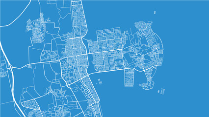 Urban vector city map of Al Qatif, Saudi Arabia, Middle East