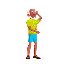 mature age man looking with shock at high sea wave cartoon vector. mature age man looking with shock at high sea wave character. isolated flat cartoon illustration