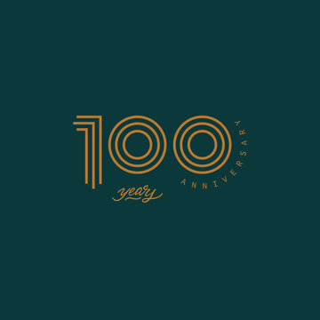 100 years anniversary pictogram vector icon, 100th year birthday logo label.