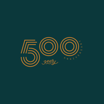 500 years anniversary pictogram vector icon, 500th year birthday logo label.