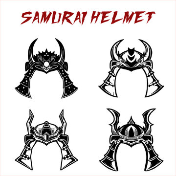 illustration of samurai helmet bundle