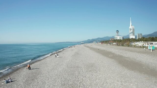 Aerial shots of main sights of Batumi Georgia