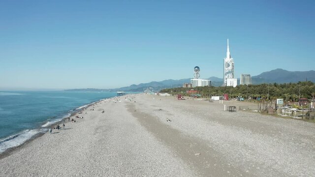 Aerial shots of main sights of Batumi Georgia