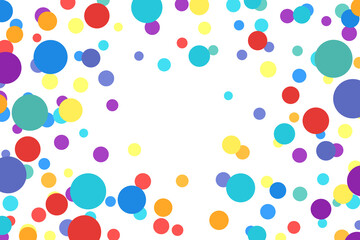 Colorful round confetti background. Festive vector backdrop. - 438431612