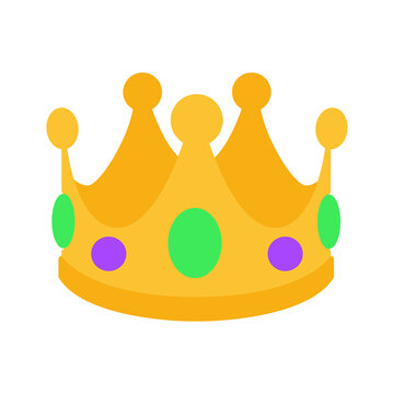 Crown Emoji Icon Object Symbol Gradient Vector Art Design Cartoon Isolated Background.