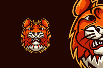 Tiger Head Gaming Mascot Logo Template