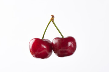  Cherries fruit isolated on white background. 