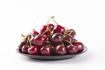  Cherries fruit isolated on white background. 