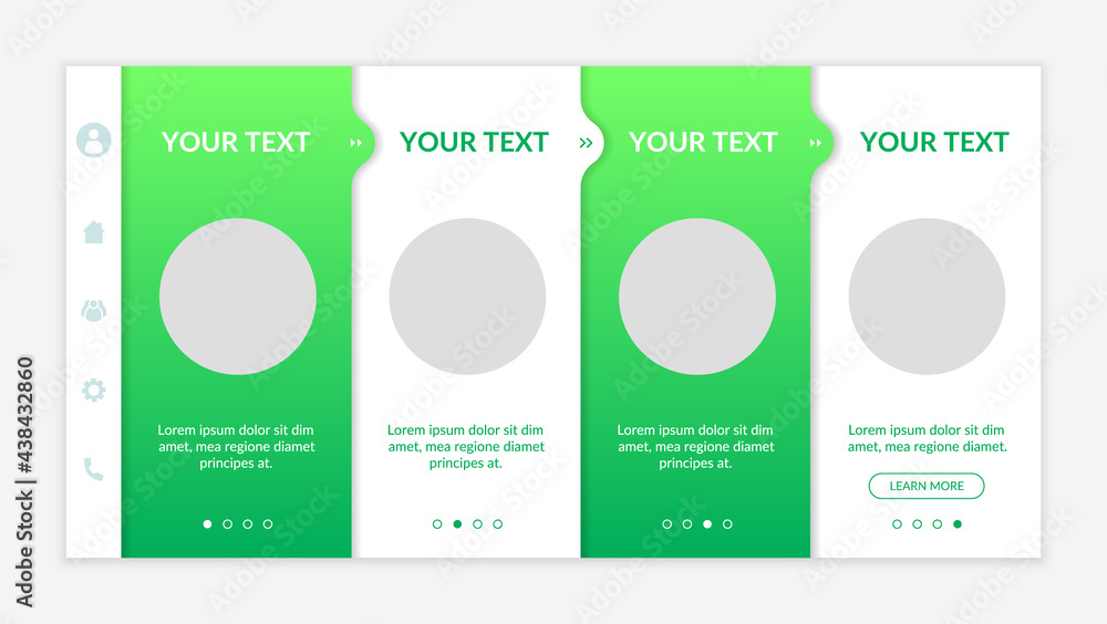 Poster environmental entrepreneurship onboarding vector template. responsive mobile website with icons. web