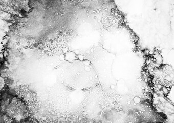 Grayscale Grunge Trendy Illustration Fluid Acrylic. Pastel Dyed Dyed Tie Dye Iridescent Holographic. Black Colored Fluid Banner