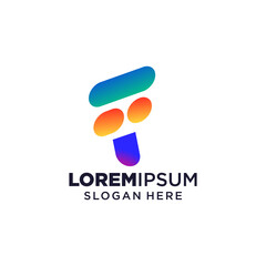 Letter F logo vector illustration, Design inspiration. Colorful icons.