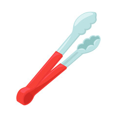 Tongs Sign Emoji Icon Illustration. Dinner Tool Vector Symbol Emoticon Design Clip Art Sign Comic Style.