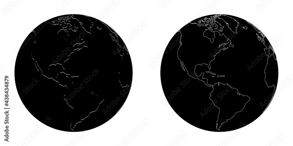 Canvas Prints earth globe. world map in circle. earth globes collection. world map in modern simple styles. earth 