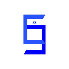 The logo of the combined numbers six and nine is blue or can also be interpreted as an abbreviation of C, J, and G.