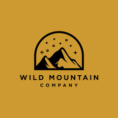 Wild mountain logo design premium.