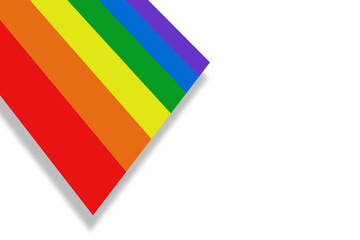 Flaga kolorowa LGBT na białym tle